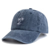 Washed Cotton Coconut Tree Embroidery Vintage Baseball Snapback Cap-Women's Caps-Arimonz-Navy Blue-22-23in-Arimonz
