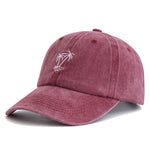 Washed Cotton Coconut Tree Embroidery Vintage Baseball Snapback Cap-Women's Caps-Arimonz-Red-22-23in-Arimonz