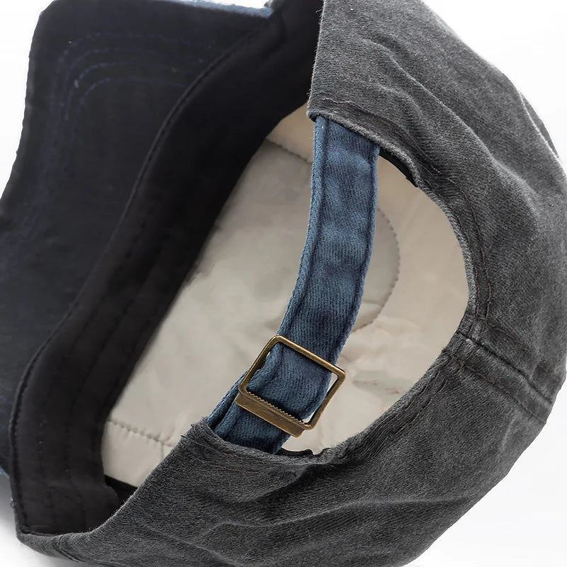 Washed Cotton Damage Baseball Cap Motor Snapback Hat Hip Hop Dad Hats-Women's Caps-Arimonz-Arimonz