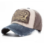 Washed Cotton Damage Baseball Cap Motor Snapback Hat Hip Hop Dad Hats-Women's Caps-Arimonz-coffee-Arimonz