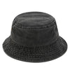 Washed Denim Bucket Hat Cotton Streetwear Fluorescent Color Cap-Bucket Hats-Arimonz-black-21-23in-Arimonz