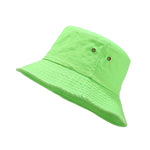 Washed Denim Bucket Hat Cotton Streetwear Fluorescent Color Cap-Bucket Hats-Arimonz-neon green-21-23in-Arimonz