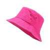 Washed Denim Bucket Hat Cotton Streetwear Fluorescent Color Cap-Bucket Hats-Arimonz-neon rose red-21-23in-Arimonz