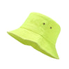 Washed Denim Bucket Hat Cotton Streetwear Fluorescent Color Cap-Bucket Hats-Arimonz-neon yellow-21-23in-Arimonz