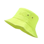 Washed Denim Bucket Hat Cotton Streetwear Fluorescent Color Cap-Bucket Hats-Arimonz-neon yellow-21-23in-Arimonz