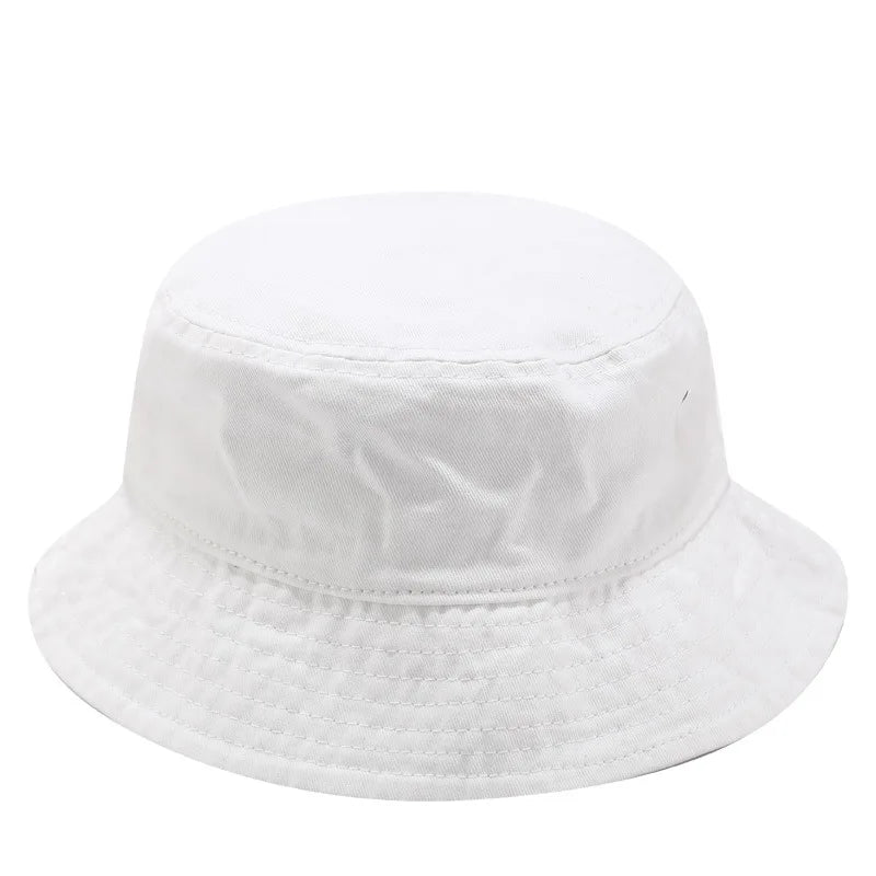 Washed Denim Bucket Hat Cotton Streetwear Fluorescent Color Cap-Bucket Hats-Arimonz-white-21-23in-Arimonz