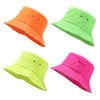 Washed Denim Bucket Hat Cotton Streetwear Fluorescent Color Cap-Bucket Hats-Arimonz-Arimonz
