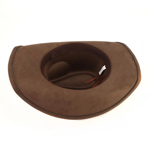 Western Big Roll Brim Cowboy Top Hat Felt Fedora Outdoor Hat-Hats-Arimonz-Arimonz