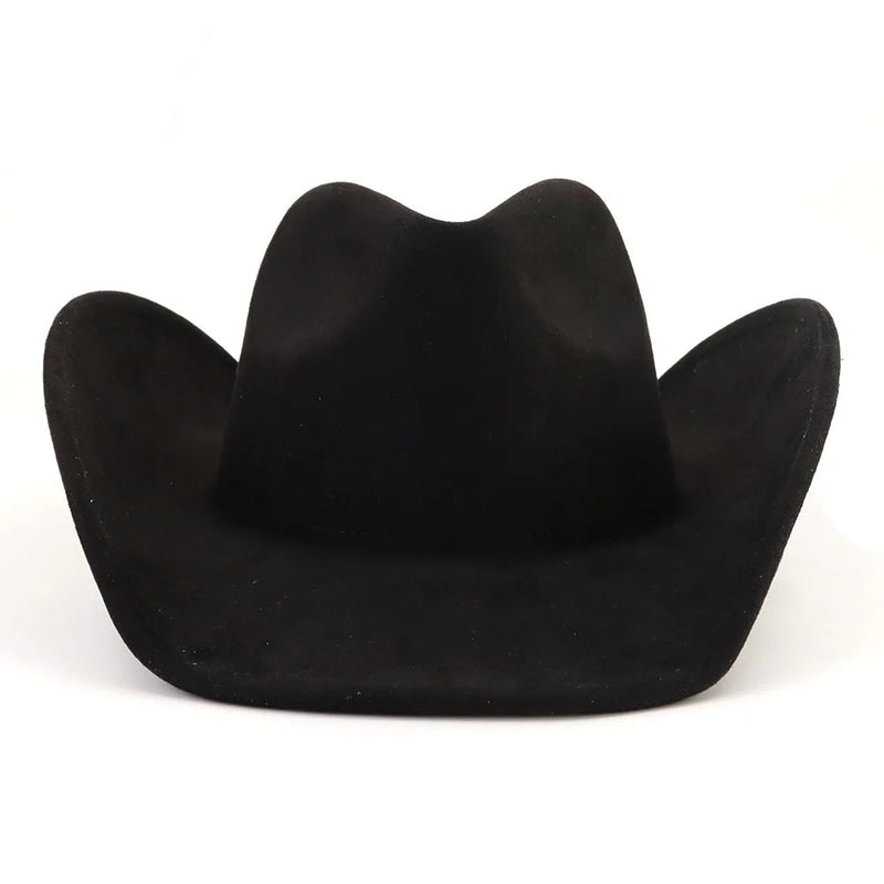 Western Big Roll Brim Cowboy Top Hat Felt Fedora Outdoor Hat-Hats-Arimonz-black-22in-Arimonz