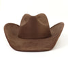 Western Big Roll Brim Cowboy Top Hat Felt Fedora Outdoor Hat-Hats-Arimonz-Brown-22in-Arimonz