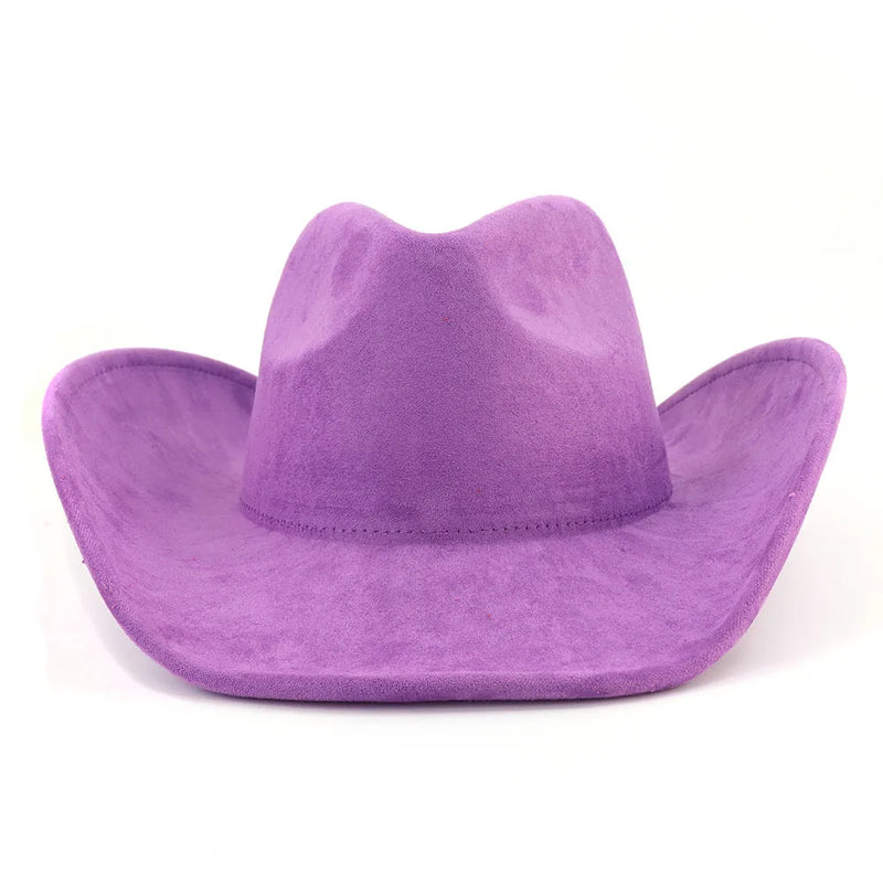 Western Big Roll Brim Cowboy Top Hat Felt Fedora Outdoor Hat-Hats-Arimonz-Dark purple-22in-Arimonz