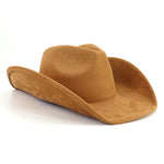 Western Big Roll Brim Cowboy Top Hat Felt Fedora Outdoor Hat-Hats-Arimonz-Khaki-22in-Arimonz