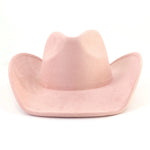 Western Big Roll Brim Cowboy Top Hat Felt Fedora Outdoor Hat-Hats-Arimonz-Pink-22in-Arimonz
