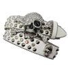 Western Rhinestone Skull Belt Crystal Studded Luxury Pin Buckle Belt-Belts-Arimonz-Arimonz