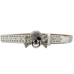 Western Rhinestone Skull Belt Crystal Studded Luxury Pin Buckle Belt-Belts-Arimonz-Arimonz