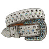Western Rhinestone Skull Belt Crystal Studded Luxury Pin Buckle Belt-Belts-Arimonz-Arimonz