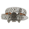 Western Rhinestone Skull Belt Crystal Studded Luxury Pin Buckle Belt-Belts-Arimonz-JD-KT-Silver-105cm/41inches-Arimonz