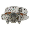 Western Rhinestone Skull Belt Crystal Studded Luxury Pin Buckle Belt-Belts-Arimonz-JD-KT-White-105cm/41inches-Arimonz