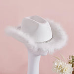 Western Style Cowboy Hat with Feather Accents Wide Brim Sun Protection-Winter Hats-Arimonz-Arimonz