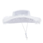 Western Style Cowboy Hat with Feather Accents Wide Brim Sun Protection-Winter Hats-Arimonz-Arimonz
