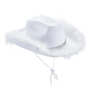 Western Style Cowboy Hat with Feather Accents Wide Brim Sun Protection-Winter Hats-Arimonz-White-One Size-Arimonz