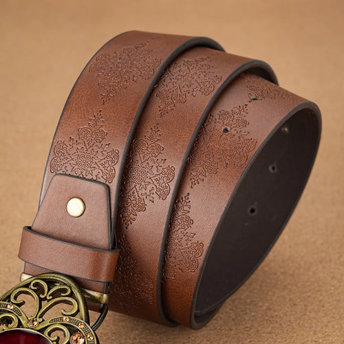 Western Vintage Fashionable Belt Decorative Printed Engraved Belt-Women's Belts-Arimonz-Arimonz
