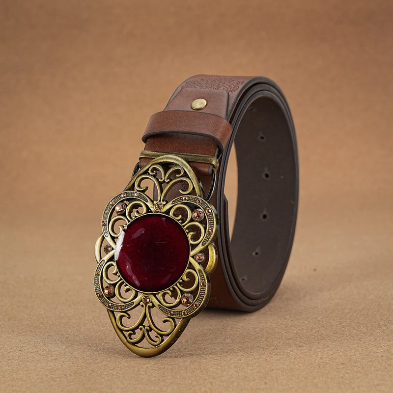 Western Vintage Fashionable Belt Decorative Printed Engraved Belt-Women's Belts-Arimonz-Arimonz