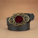 Western Vintage Fashionable Belt Decorative Printed Engraved Belt-Women's Belts-Arimonz-Black-120cm/47"-Arimonz