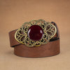 Western Vintage Fashionable Belt Decorative Printed Engraved Belt-Women's Belts-Arimonz-Dark Brown-120cm/47"-Arimonz