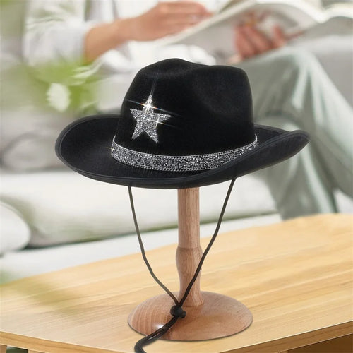 Western Wide Brim Cowboy Hat with Concho Band Western Sun Hat-Hats-Arimonz-Arimonz