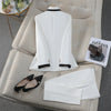 White Business Formal Workwear Attire Jacket Blazer and Pants Outfits-Wear To Work Sets-Arimonz-Arimonz