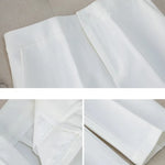White Business Formal Workwear Attire Jacket Blazer and Pants Outfits-Wear To Work Sets-Arimonz-Arimonz