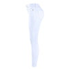 White Distressed Curvy Jeans Women Mid High Waist Stretch Denim Pants-Skinny Jeans-Arimonz-Arimonz