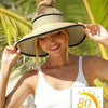 Wide Brim Beach Hat Foldable Straw Sun Visor Hat Ponytail Summer Hat-Summer Hats-Arimonz-Arimonz