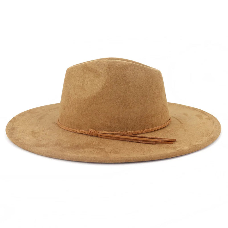 Wide Brim Felt Jazz Classic Fedoras Hat Suede Autumn Winter Top Hat-Hats-Arimonz-Arimonz
