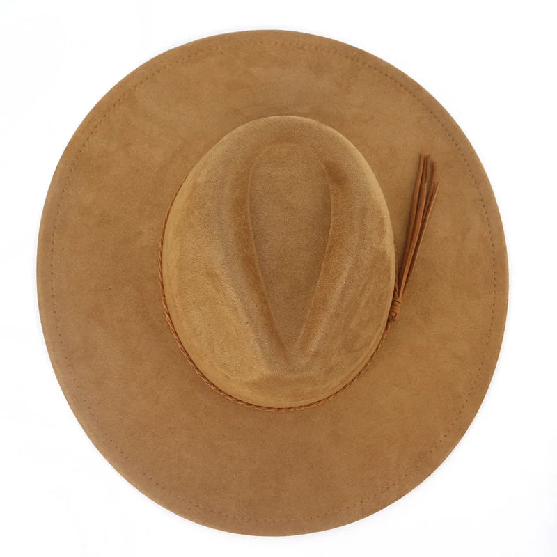 Wide Brim Felt Jazz Classic Fedoras Hat Suede Autumn Winter Top Hat-Hats-Arimonz-Arimonz