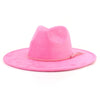 Wide Brim Felt Jazz Classic Fedoras Hat Suede Autumn Winter Top Hat-Hats-Arimonz-Bobby pink-22in-Arimonz