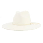 Wide Brim Felt Jazz Classic Fedoras Hat Suede Autumn Winter Top Hat-Hats-Arimonz-milky white-22in-Arimonz