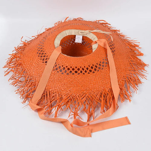 Wide Brim Hollow Breathable Raffia Straw Beach Summer Hat For Women-Summer Hats-Arimonz-Arimonz