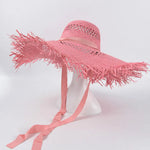 Wide Brim Hollow Breathable Raffia Straw Beach Summer Hat For Women-Summer Hats-Arimonz-pink-Arimonz
