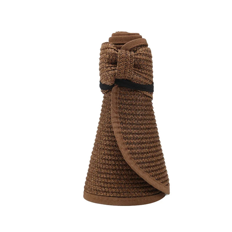 Wide Brim Roll Up Straw Sun Visor Hat Foldable Beach Summer Hat-Summer Hats-Arimonz-3-Arimonz