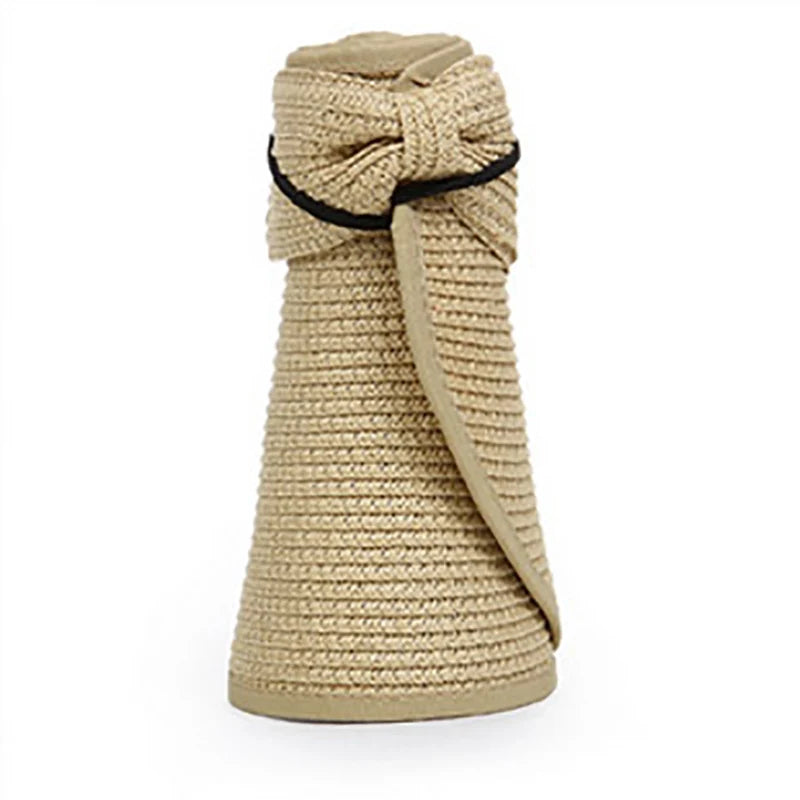 Wide Brim Roll Up Straw Sun Visor Hat Foldable Beach Summer Hat-Summer Hats-Arimonz-5-Arimonz