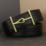 Wide Genuine Leather Slide Buckle Letter Designer Belts Jeans-Belts-Arimonz-Arimonz