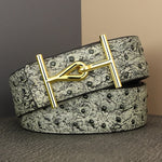 Wide Genuine Leather Slide Buckle Letter Designer Belts Jeans-Belts-Arimonz-Arimonz