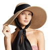 Wide Strap Dome Straw Hat for Women Wide Brim Beach Summer Sun Hat-Summer Hats-Arimonz-Arimonz