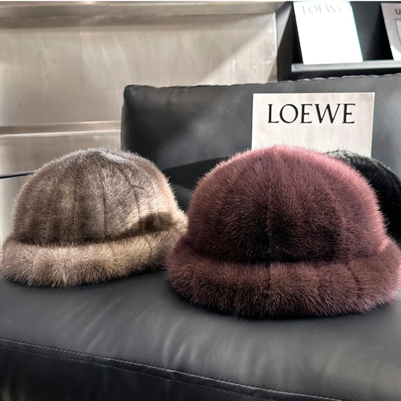 Winter Fashion Genuine Real Mink Fur Winter Warm Women Hat-Winter Hats-Arimonz-Arimonz