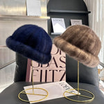 Winter Fashion Genuine Real Mink Fur Winter Warm Women Hat-Winter Hats-Arimonz-Arimonz