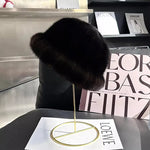 Winter Fashion Genuine Real Mink Fur Winter Warm Women Hat-Winter Hats-Arimonz-dark brown-21-23in-Arimonz