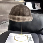 Winter Fashion Genuine Real Mink Fur Winter Warm Women Hat-Winter Hats-Arimonz-grey-21-23in-Arimonz