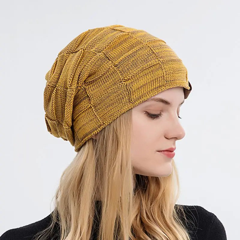 Winter Hat Warm Plus Size Outdoor Knitted Hat Wool Bobble Hat Beanie-Winter Hats-Arimonz-Arimonz